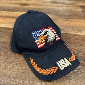 Vintage Eagle Flag Patriotic Wool Baseball Cap USA Embroidered Adjustable READ